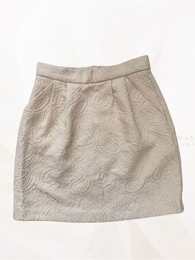 H&M Cream Paisley Embossed Mini Skirt